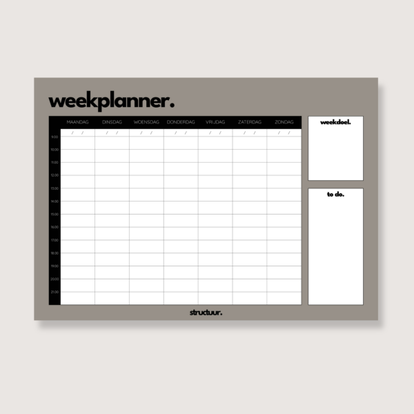 weekplanner met uren